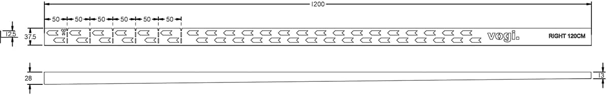 Slope Edge Profile for Showers