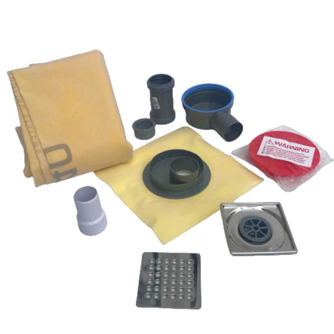 Shower Floor Drain + Waterproofing Membrane