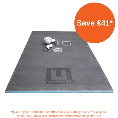 Uniproof® Shower Tray Former with Drain (1000X1000mm Offset)