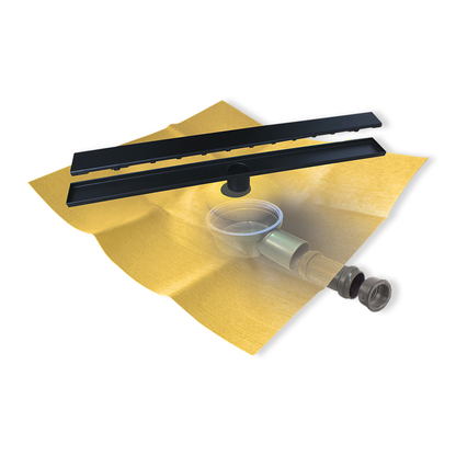 dry50 linear slim 70 black drain shower drain slim shower channel revestech uniproof shop Ireland